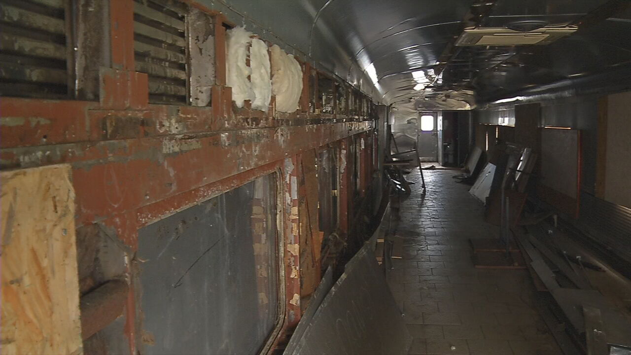 80-year-old train car in Charlestown, Indiana